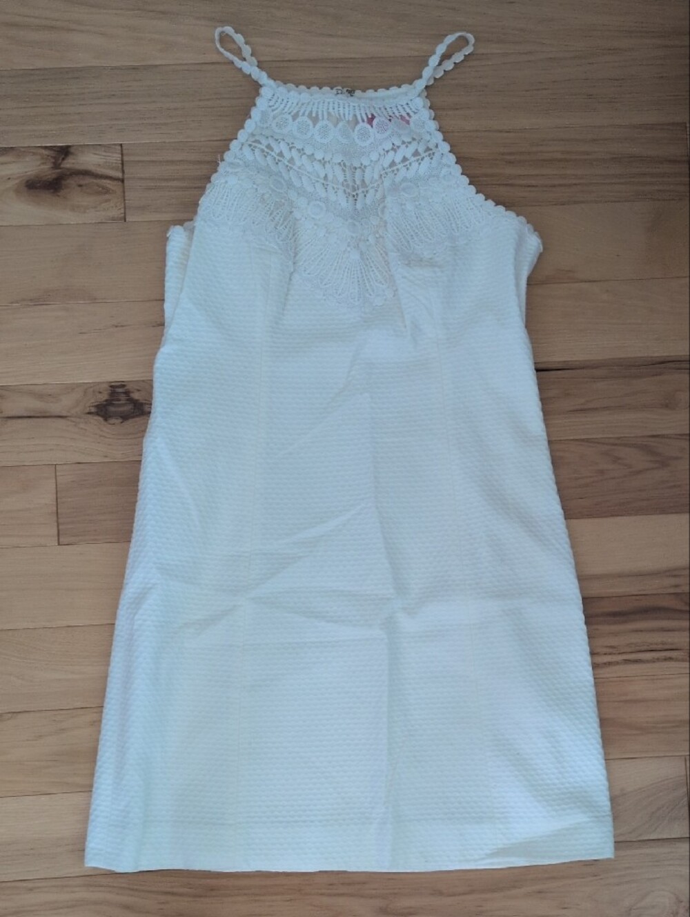 Lilly Pulitzer White Crochet Halter Mini Dress